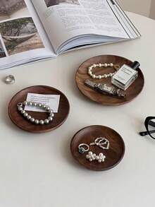 2个/1个 11.81*7.09英寸 复古木质不对称椭圆形托盘，适用于家居装饰、珠宝展示、化妆品收纳和摄影道具。是馈赠亲朋好友的完美礼物。非常适合情人节、圣诞节、新年和各种节日。 - 彩色 - 查看 6