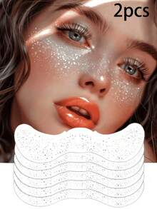 6pcs Shiny Silver Freckle Stickers, Waterproof, Suitable For Women, Can Be Used As Face Tattoos For Dance, Music Party Makeup