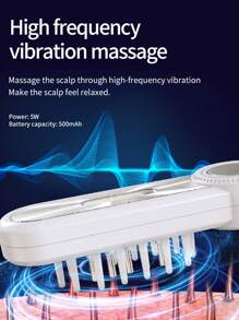 Hair Growth Comb With Hair Treatment Applicator, Rolling Ball, Red And Blue Light Electric Massager And Developer