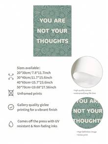 1 件心理健康帆布墙饰，现代西方家居装饰，房间名言海报，励志墙饰，学院风房间装饰美学，波西米亚风格房间装饰，客厅卧室厨房浴室装饰