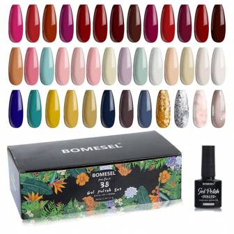 38 Gel Polish Set Diverse Colors, Bright Hues, Easy To Operate,Versatile DIY
