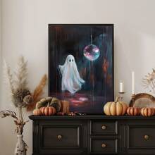 1pc, Canvas Hanging Painting, Framed Art Decoration, Hangable, Wall Art, Poster, Framed Wall Art, Cute Avant Garde Halloween Decorations, Disco Ball Spooky Party, Cute Halloween Spooky Paintings, Vintage Style Art, Disco Ball Poster, Avant Garde Dorm Room Wall Art, Autumn Decorations, Halloween Decorations, Halloween Autumn Decorations, Room Decorations, Dorm Room Decorations, Bedroom Decorations, Office Decorations, Holiday Party Decorations Home Decor Fall Decor