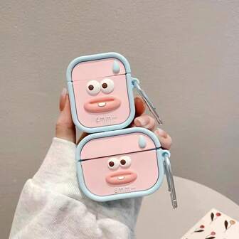 Expression 1 件可爱流汗香肠嘴硅胶软壳 + 银色登山扣耳塞保护套，兼容 Apple 1st/2nd/3rd/Pro/Pro 2nd Gen，创意设计