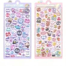 1pc/4pcs Creative Cartoon 3D Embossed Stickers - Cute Small Animals, Mobile Phone Decoration Stickers, Gem Crystal Diamond Children Decorative Stickers, 3D Embossed Cute Stickers [Randomly Assorted, Color Difference]