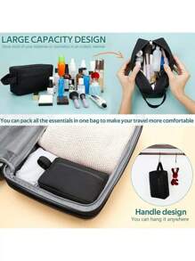 1 Stück/2 Stücke Großraum Reise Tragbare Herren Kulturbeutel, Damen Kosmetiktasche für Grundbedarf Wasserbeständige Schminktasche Handtasche, Wasserdichte Rasurtasche für Toilettenartikel, faltbare Aufbewahrungstasche mit Fächern und Griff für Kosmetikpinsel und Werkzeuge