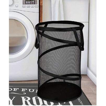 1/24 piezas Cesta de lavandería plegable de gran capacidad - Plegable, portátil, de malla - Perfecta para el almacenamiento de ropa sucia - Cesta de lavandería de malla plegable con asa, adecuada para dormitorio, baño, dormitorio, viajes, caravana y apartamento pequeño. Ideal para regalos de Halloween, Navidad, Acción de Gracias, Día de la Madre.