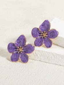 1 Cặp hoa tai đính đá 5 cánh màu trắng, hồng, đỏ hồng, cam sang trọng, thanh lịch và quyến rũ dành cho nữ, phù hợp để đeo hàng ngày/đi nghỉ vào mùa xuân/hè - Hoa tai hoa sứ 5 cánh - Xem 15