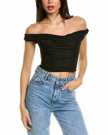 RtA Jewel Off-Shoulder Corset Sweatshirt - 黑色 - 查看 1