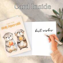 Otter Holy Aperoli Card, Aperol Spritz Card, Funny Card For Girlfriends And Friends With Cute Otter Motif, Best Friend Gift