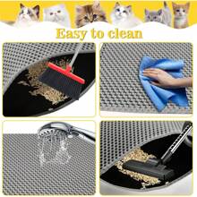 1 PC Tapete para areia de gato de estimação, à prova d'água, dupla camada, armadilha para areia de gato, tapete para caixa de areia de animal de estimação, almofada de limpeza, tapete para coleta de areia de gato (à prova d'água para areia de gato/cachorro), também pode ser usado como base para tigela de cachorro, suprimentos e acessórios para gatos