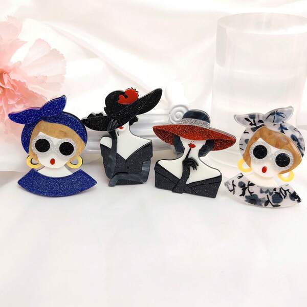 1pc Luxury Personalized Elegant Vintage Acrylic Brooch, Fashion Decorative Accessory Backpack For School Office Accessories Shirts Jacket Jewelry Halloween Clothes Pin Funny Cute Teacher Gifts Costume Accessories Bag Charms Christmas