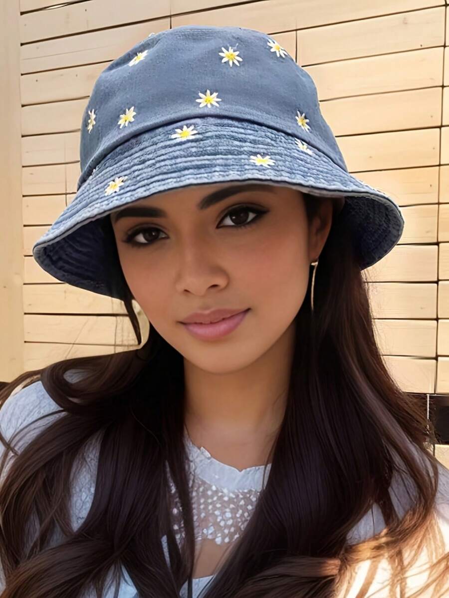 Pălăriile tip găleată cu broderie retro pentru femei, la modă, sunt potrivite pentru ieșirile zilnice ale femeilor, vacanțele de călătorie, sporturile în aer liber etc.