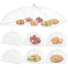 2 peças Grande Tenda de Malha Branca Pop-Up - Dobrável e Lavável, Ideal para Piqueniques, Churrascos e Festas ao Ar Livre, Protege contra Insetos, Perfeito para Buffet de Café da Manhã, Cobertura de Alimentos para Festa | Design de Malha Transparente | Abrigo de Alimentos Portátil, Suprimentos de Piquenique