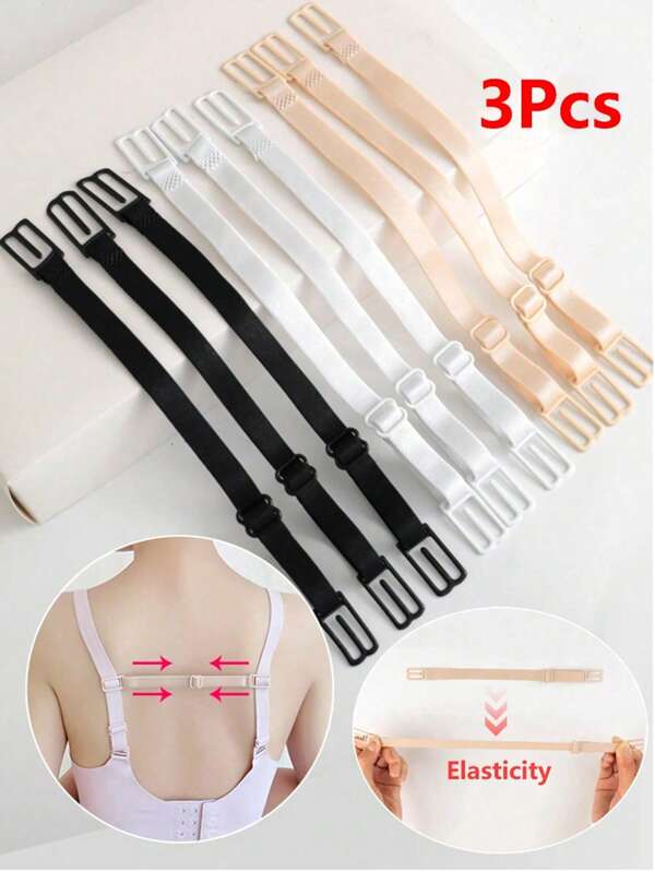3pcs/Set Adjustable Non-Slip Bra Straps, Bra Strap Supports, Uplifting Chest Bands, Prevent Slipping Bra Straps