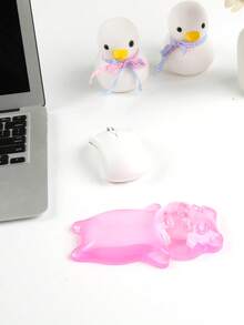 符合人体工程学的硅胶鼠标腕托 - 透明可爱的熊鼠标腕托，舒适且支持打字和游戏