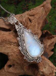 1pc Women's Retro Elegant Water Drop Pendant Necklace, Fashion Choker Necklace, Jewelry Gift For New Year And Valentine's Day