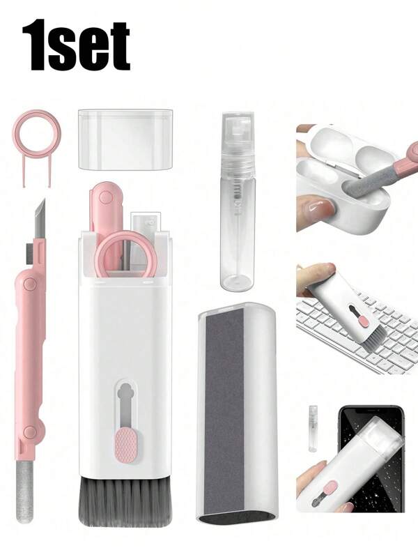 7-in-1 Desktop-Tastaturreiniger-Set, 1 Stück Laptop-Bildschirm-Tastaturreinigungswerkzeug für Smartphone-Kamera, tägliches Zubehör, tragbare Reinigungsprodukte für Zuhause und Büro, Reiseessentiell, Schulanfang