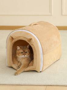 1 件装超大空间猫屋，透气可洗猫床垫篮，适合小型、中型和大型猫咪的舒适睡眠场所，四季皆宜