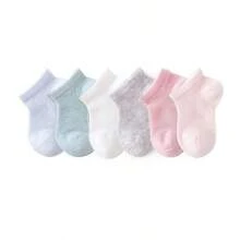 5 Pairs Baby Socks, Summer Kids Thin Version Newborn Mid-Calf Non-Binding Breathable Long Socks, Mesh Design