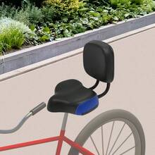 OUKANING Universal Bicycle Seat Large Comfort Wide Saddle Seat With Back Rest Cushion HOT - Black - View 4