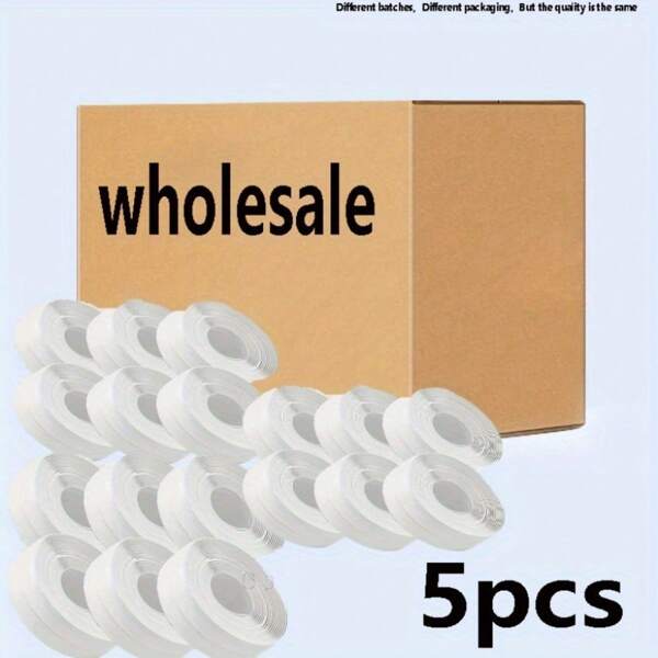 5 Rolls Waterproof Sealing Strips For Bathroom,Kitchen, Self-Adhesive Sealing Tape To Prevent Moisture, Bathroom Waterproof Tape, Kitchen Sink Decorative Sealing Stickers, Suitable For Workshops