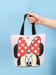 Disney Bolsa portátil para el almuerzo con diseño de dibujos animados de Disney, estilo Minnie Mouse, linda para estudiantes, trabajadores de oficina, picnics, almuerzos