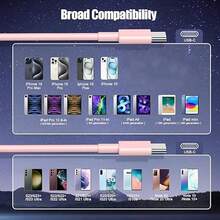 USB-C 转 Type-C 充电线，[3.3 英尺/6.6 英尺/10 英尺] 长款 Type-C 快速充电数据线，USB-C 电源线，兼容 17/16/15 Pro Plus/Pro Max、Galaxy S25/S24/S23/S22、iPad Pro/Air 等智能手机