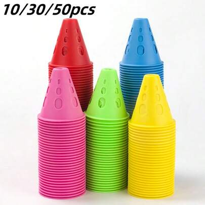 10/30/50 Pieces Of Small Training Cone Set, Used For Football Practice, Roller Skating Training Roller Skating Piles, Used For Football And Basketball Roller Skating Practice, Plastic Multi-Color Baseball Cones, Used For Outdoor And Indoor Games