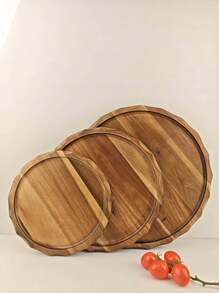 1pc Rosewood Wave Edged Serving Tray, Creative Decorative Tray For Coffee Table, Fruit Tray, Kitchen Utensils, Suitable For Entertaining Guests, Also Can Be Used As Decorative Tray, Tabletop Decor Tray, Decorative Tray, Center Piece Tray, Jewelry Tray, Cosmetic Tray, Birthday Display Stand, Wedding Candy Tray, Cupcake Tray, Suitable For Birthday