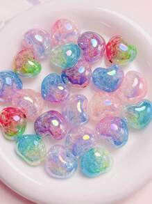 20pcs 22mm Acrylic UV Colorful Gradient Burst Fat Love Straight Hole Beads DIY Mobile Phone Chain Beads Pen Keychain Accessories