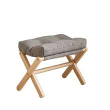 1pc Wooden Footstool, Multipurpose Foot Rest Stool For Living Room, Modern Ergonomic Design Shoe Bench