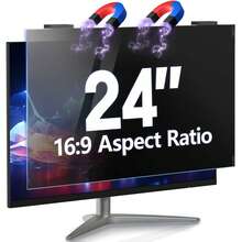 1 件磁性隐私屏，24 英寸宽屏 16:9 显示器隐私过滤器，可拆卸防眩光、防蓝光电脑隐私屏幕保护膜，耐刮擦 24 英寸