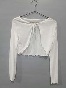 1pc Summer Women Sunscreen Cardigan Ruffle Design Sunscreen Clothing Slim Korean Style Long Sleeve Short Coat
