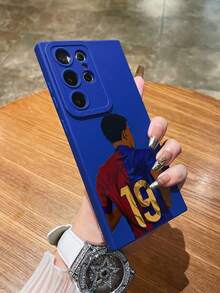 足球兼容 手机壳和 Galaxy 手机壳，巴塞罗那足球俱乐部 #19 球员球衣手机壳，蓝色 TPU 材质镜头保护，兼容 13、 15、 16 Pro Max、 16、 14、 15 Pro Max、 16 Plus 和 Galaxy 手机 - 彩色 - 查看 5