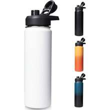 Local Shipping-24 Oz Insulated Water Bottle With Handle, 304 Stainless Steel Water Bottles With Wide Mouth, Double Wall Vacuum Sports Water Bottle, , Keep Cold And Hot, - White - View 8