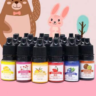 24 colores Tinte de resina de cristal concentrado de 2da generación, pigmento de alta densidad para manualidades DIY con resina epoxi, 5ml