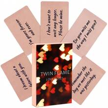 1pc Twin Flame Love Notes Tarot Cards, Oracle Card Game For Family Gathering & Entertainment - Pink - View 2
