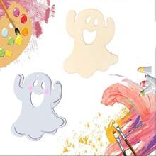 10 sztuk drewnianych dekoracji w kształcie duchów w klimacie Halloween, ozdoby wiszące, rekwizyty do dekoracji miejsc, karnawał graffiti