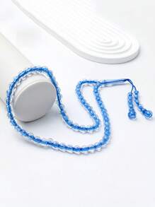 66 piezas de 8mm Pulsera de cuentas de cristal llanas con borlas, cuentas de rosario árabe