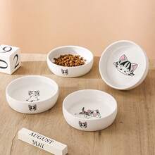 Ceramic Cat Bowl, Large Capacity Pet Bowl For Cat Food, Kitten Bowl, Water Dish, Non-Slip Round Dog Feeder - White - View 10