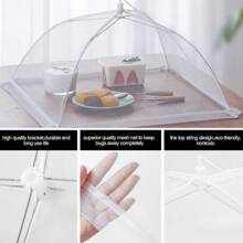 2 peças Grande Tenda de Malha Branca Pop-Up - Dobrável e Lavável, Ideal para Piqueniques, Churrascos e Festas ao Ar Livre, Protege contra Insetos, Perfeito para Buffet de Café da Manhã, Cobertura de Alimentos para Festa | Design de Malha Transparente | Abrigo de Alimentos Portátil, Suprimentos de Piquenique