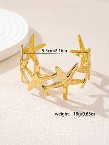 1pc Minimalist & Fashionable Versatile Ocean Style Starfish Bracelet - Yellow Gold - View 6