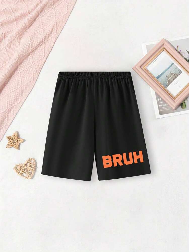 2 Pieces Tween Boy Set Bruh What The Sigma Streetwear Meme Tees Funny Soft Comfy Summer Casual Wear - Black - View 5