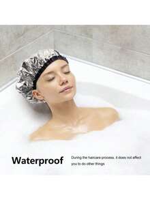2 piezas de Gorros de Aluminio Acondicionadores, Gorros de Ducha Reforzados para Tratamientos de Aceite Caliente, Gorros de Tratamiento de Cabello Reutilizables, Adecuados para Uso Doméstico y Salón, Herramientas para Teñido de Cabello y Tratamiento con Aceite Caliente