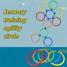 10pcs/Set Sensory Agility Rings, Colorful Plastic Multi-Person Interactive Fun Game Set, Throwing And Jumping Circle Game, Outdoor Garden Park Game (Random Color)