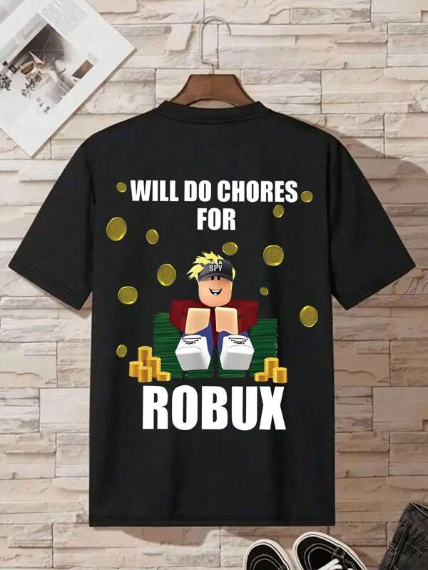 Teen Boy Fun T-Shirts For Beginners And Professional Gamers To Do Household Chores , Street Fashion Casual Summer T-Shirts, Boat Neck Short Sleeved T-Shirts, The Best Gifts For Boys And Girls,Suitable For School, Vacation And Shopping Outfits