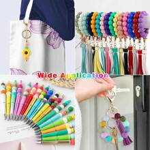 100 Stücke Großpack gemischte Silikonperlen Set (12 mm Standard) - professionelle DIY-Schmuckherstellung Zubehör für Armbänder/Anhänger/Schlüsselanhänger/Ausweisbänder | Riesiges Bastelset mit Perlenhalter & Modeschmuckperlen (Klassenraum Set/Stressabbau Geschenk)