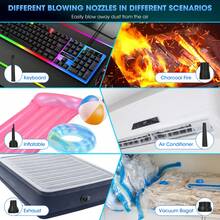 Compressed Air Duster For PC,3-Gear Speed (Max 100000RPM) Cordless Air Duster With Light,Reusable Compressed Air For Keyboard, Replaces Compressed Air Can - Black - View 5