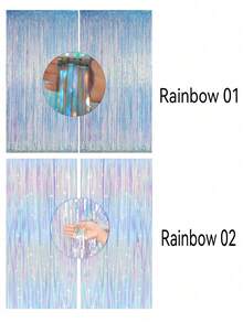 3 Packs Iridescent Party Streamers Backdrop Neon Transparent Holographic Tinsel Foil Fringe Curtain , Photo Booth Props,Tinsel Backdrop Curtains For Mermaid Unicorn Birthdays Parties,Gender Reveal Decorations,Babyshower Decorations, Wedding Bachelor Party Decorations