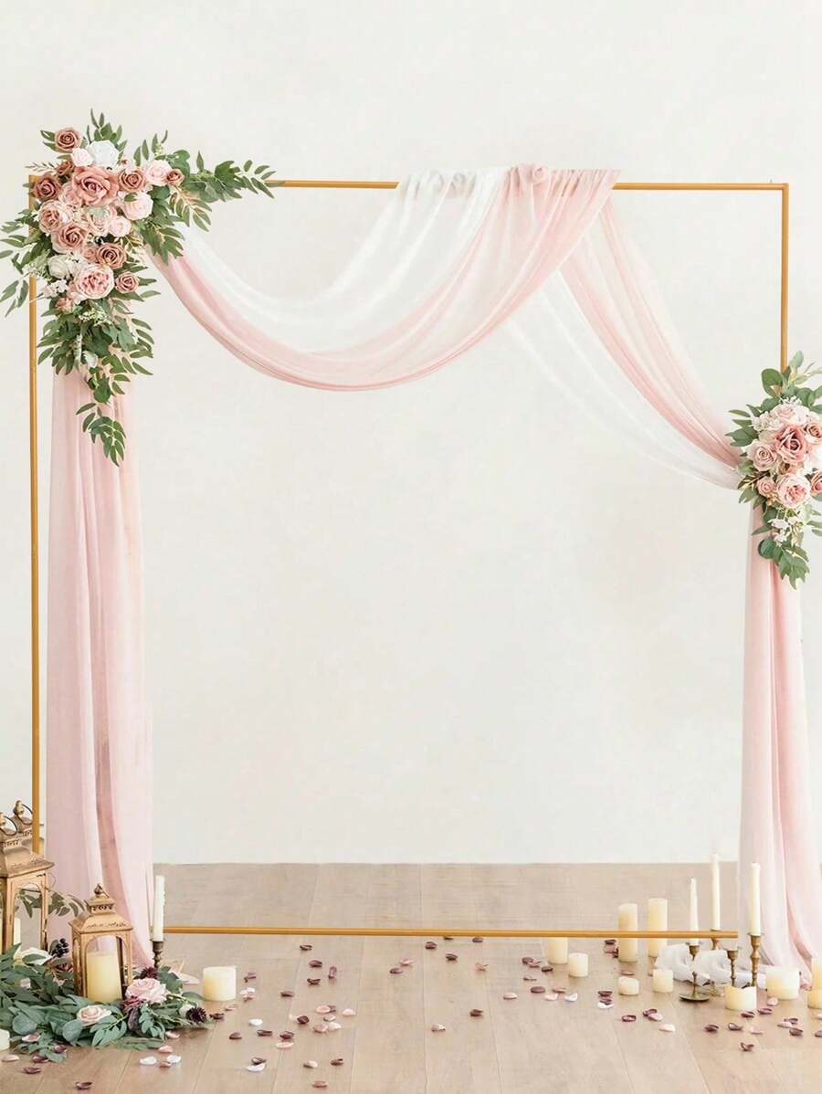 1 Set Metall Quadratischer Ballonbogen Rahmen, Geburtstag Bridal-Shower Hochzeit Jahrestags Gender Enthüllungs Party Hinterhof Hintergrund Dekoration Ballonbogen Ständer, Ballonbogen Zubehör, geeignet zum Kombinieren mit Gazevorhängen, künstlichen Blumen und Ballons